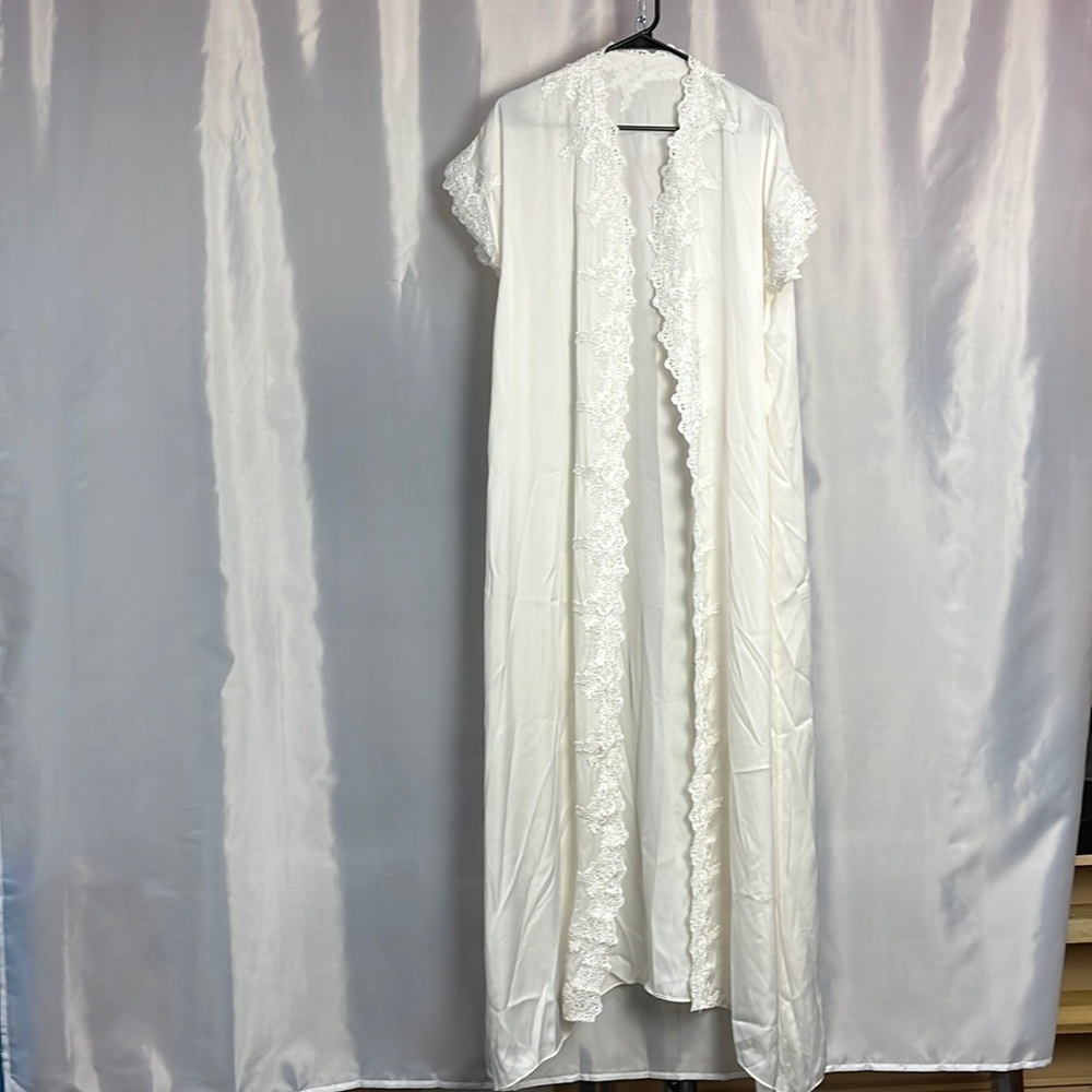Long white robe. Semi sheer